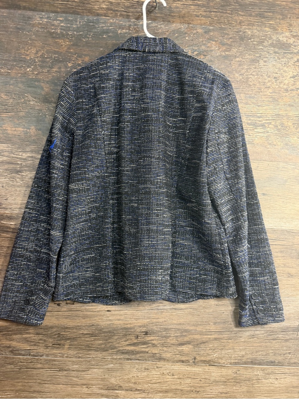 CAbi Navy Tweed Zip-Front Blazer - Picture 6 of 7